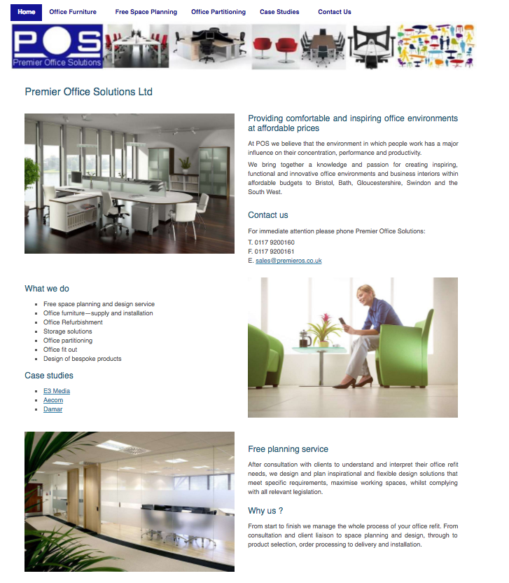 Premier Office Solutions, website built by Mushroom Internet Ltd Gloucestershire brand development + professional website design Gloucestershire from Mushroom Internet Ltd