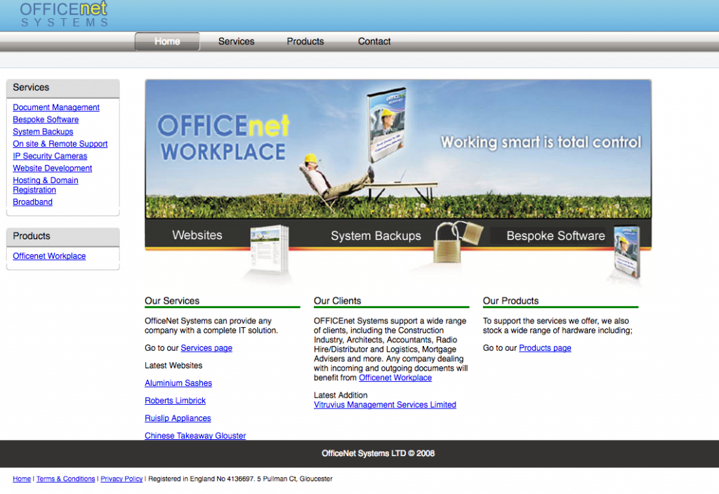 officenet systems, website development from Mushroom Internet professional website design gloucestershire