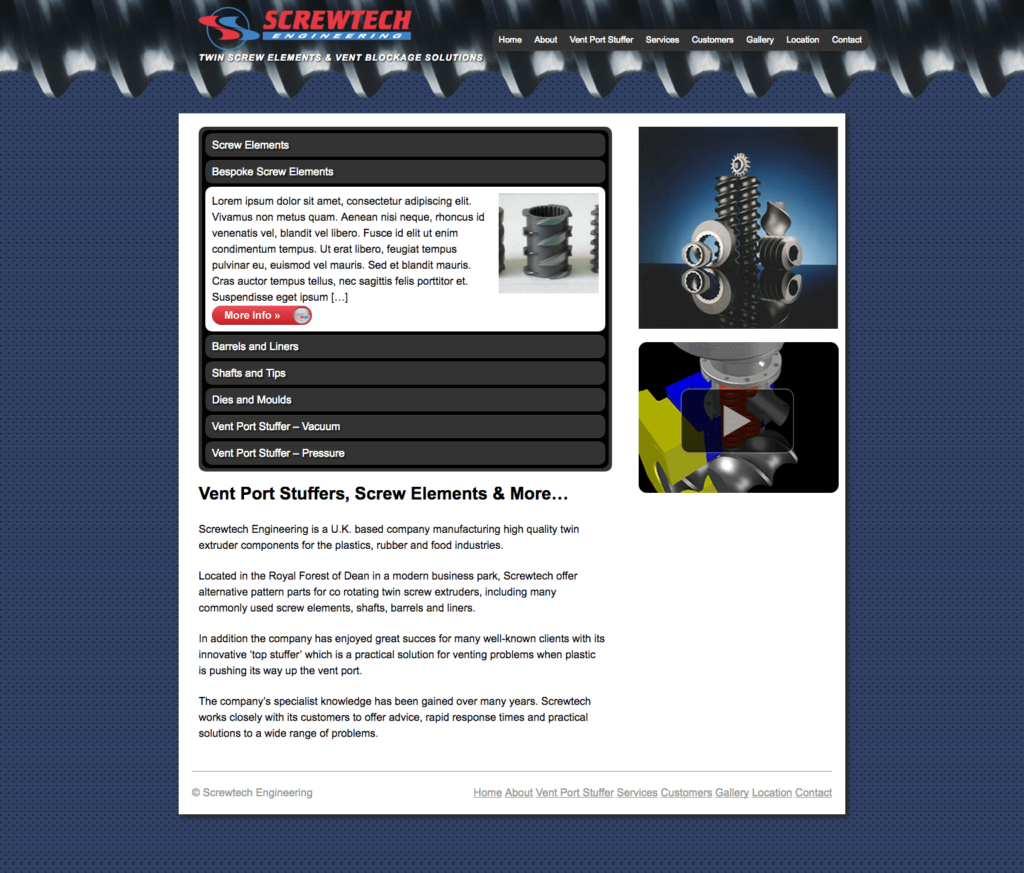 screwtech-engineering-new-website, website design gloucestershire from MIL digital marketing stroud, digital marketing south west