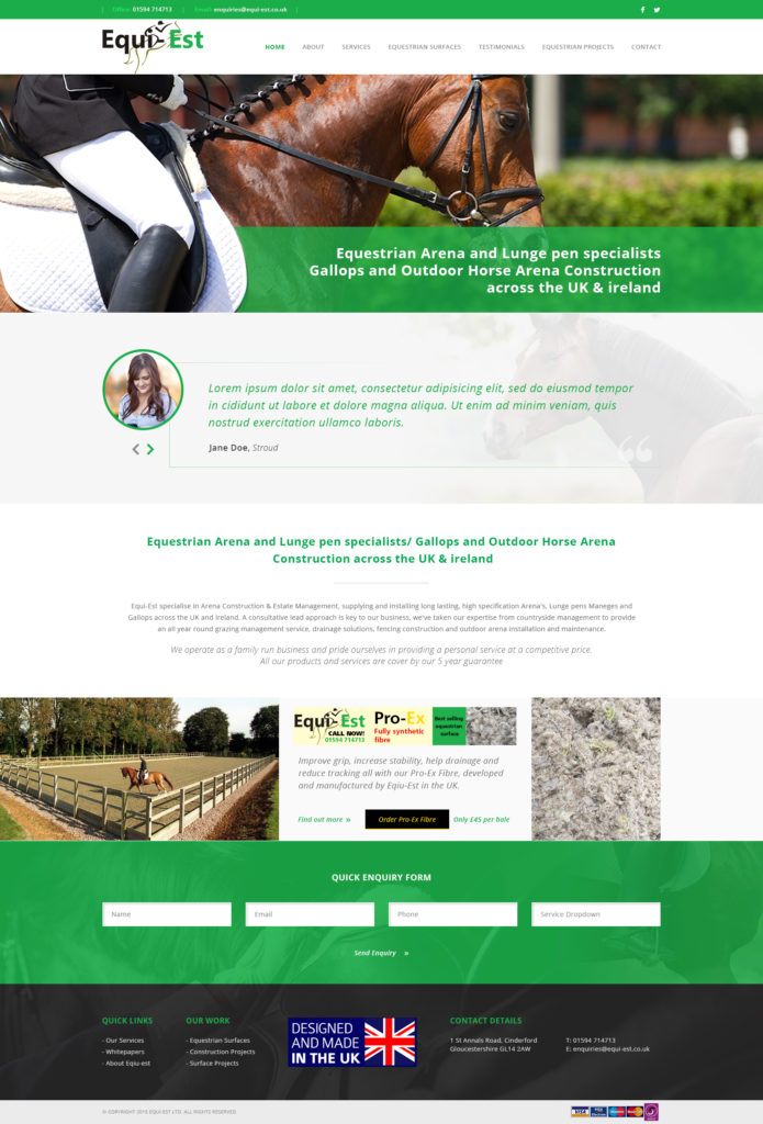 new equiest homepage, digital marketing services, social media gloucestershire Mushroom Internet digital marketing gloucestershire, brand development south west